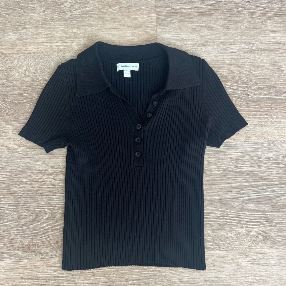 Calvin Klein Jeans Black Ribbed Top
